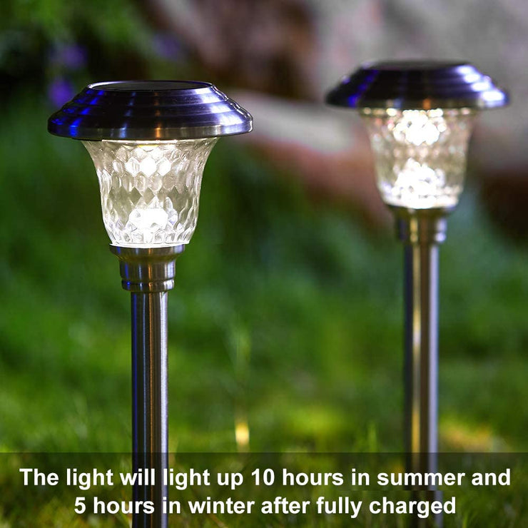 8 Pack Solar Powered Lights LED Path Garden Light