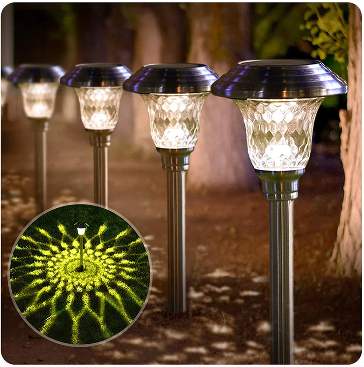 8 Pack Solar Powered Lights LED Path Garden Light