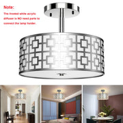 3 Light Semi-Flush Modern Mount Ceiling Light  