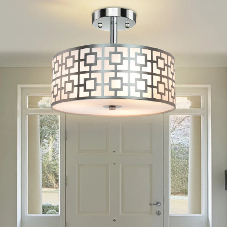 3 Light Semi-Flush Modern Mount Ceiling Light  