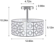 3 Light Semi-Flush Modern Mount Ceiling Light  