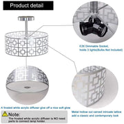 3 Light Semi-Flush Modern Mount Ceiling Light  